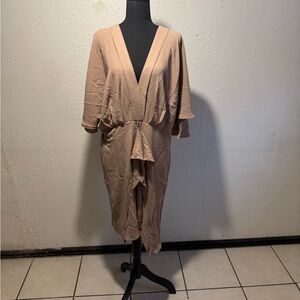 Tan Wrap Dress